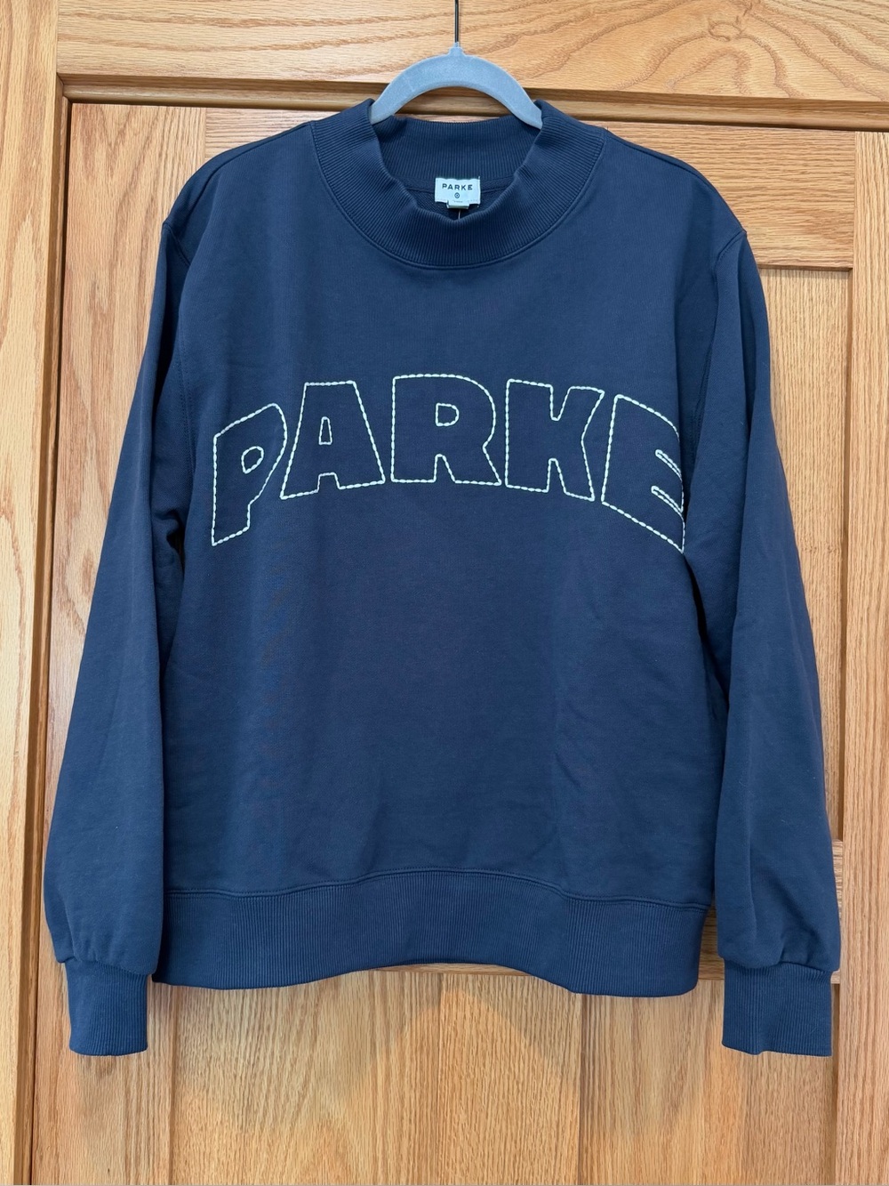 NWT PARKE x Target Mockneck Pullover Sweatshirt - Navy - Size S/M - Picture 2 of 4